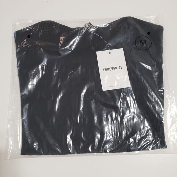 NWT Forever 21 Sweater-Knit Tube Top in Black‎ - Size medium - Picture 4 of 7